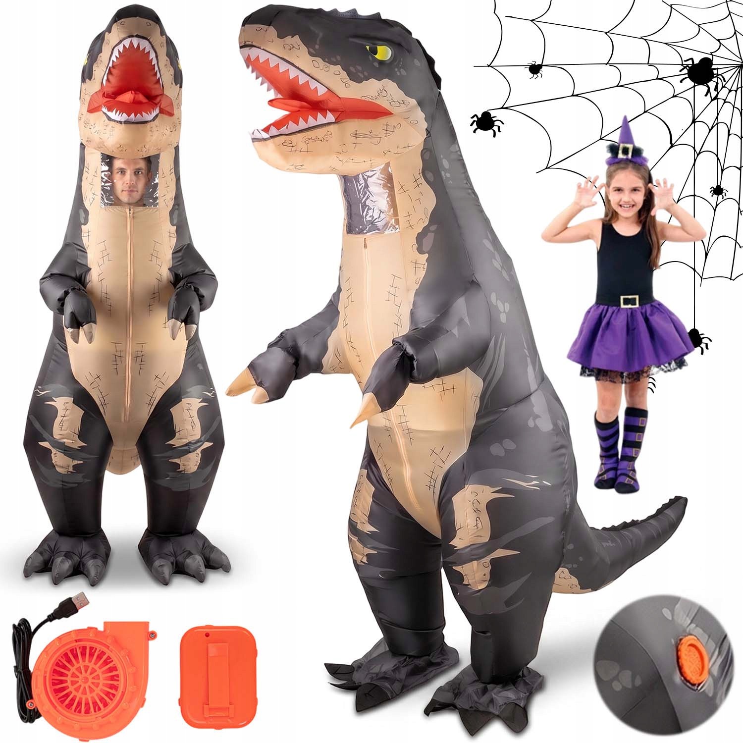Kostým Černý Dinosaurus – Převlek Na Halloween Cosplay