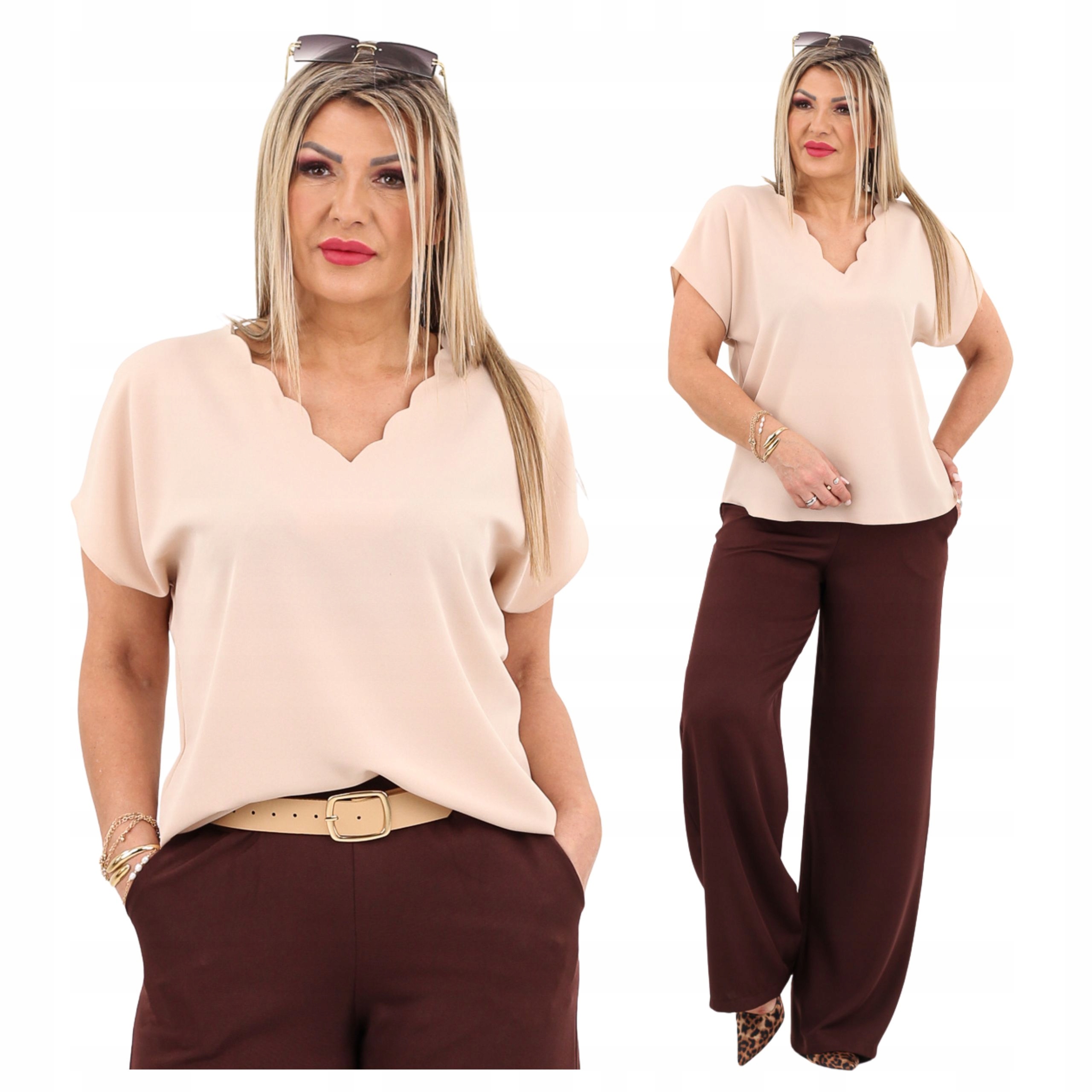 Bluzka damska gładka na lato luźna Polski Producent duże rozmiary