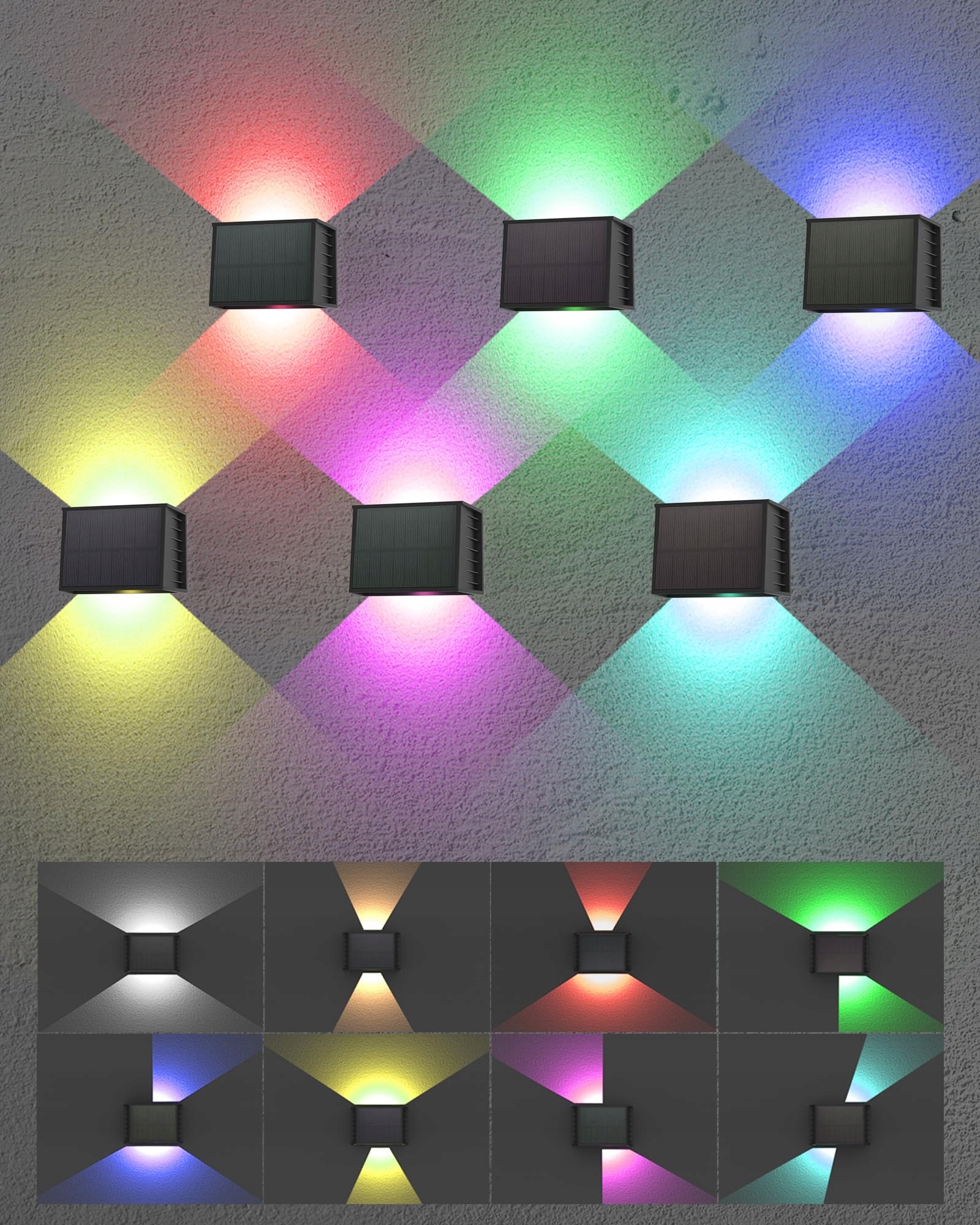 Lampa Solarna Zewnętrzna LED RGB Wodoodporna Na Taras Balkon IP67 CORESLUX — miniatura 5