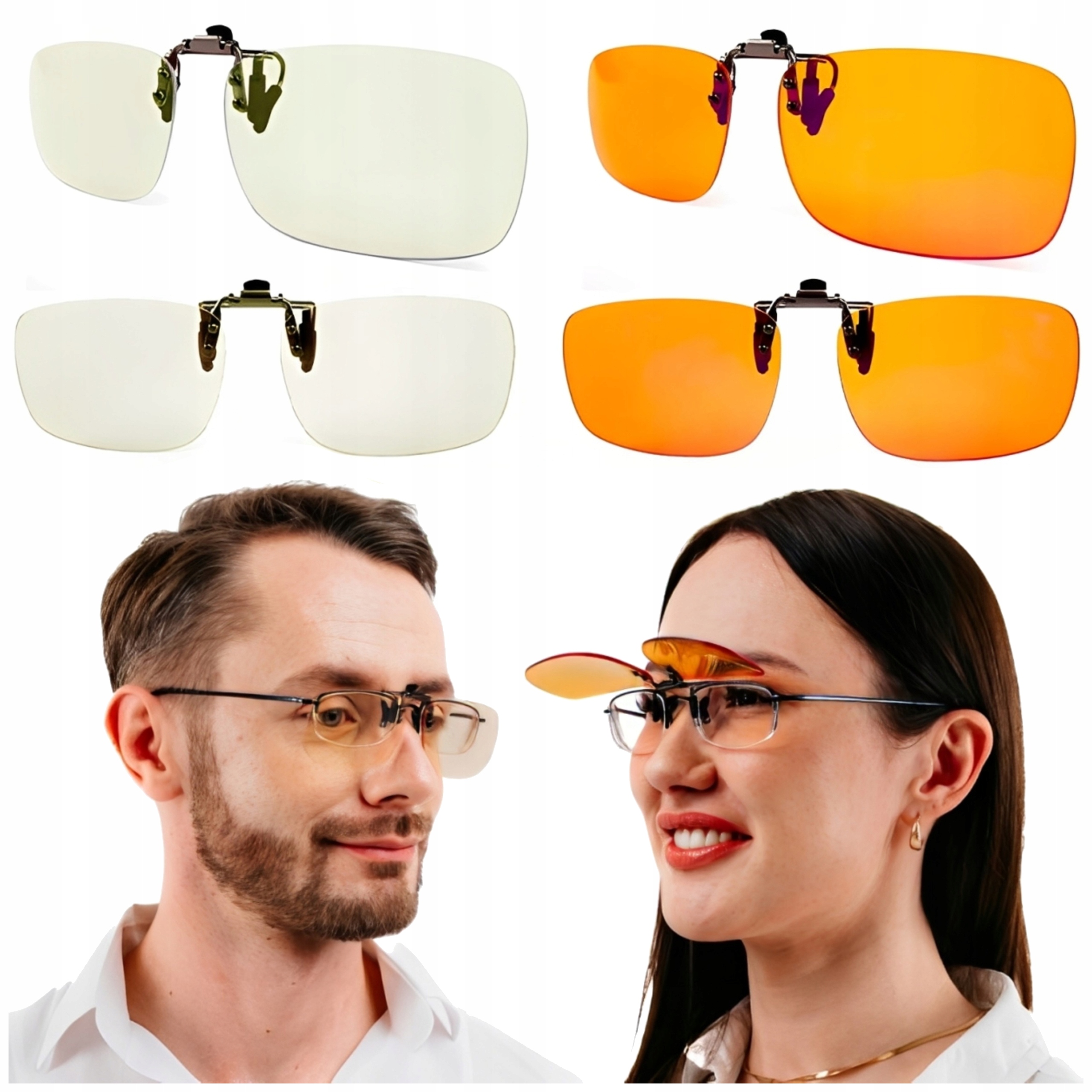 NAKŁADKI BLOKUJĄCE NIEBIESKIE ŚWIATŁO NA OKULARY.DO KOMPUTERA.ZESTAW 2 SZT