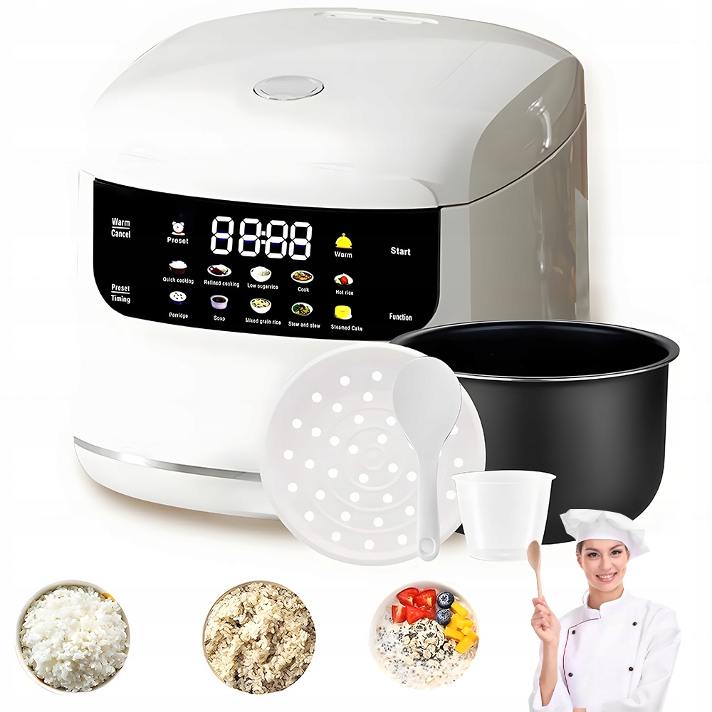 400W Multicooker Rýžovar 2 L S 10 Programy, Funkce 24HODINOVÉ Rezervace