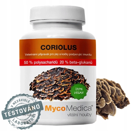 Coriolus versicolor Outkovka pestrá 50% polysacharidů 90 kapslí MycoMedica