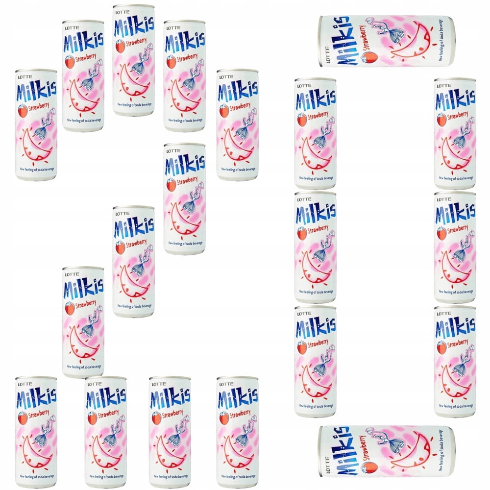20 x Mléčný Sycený Nápoj Milkis Jahodový Strawberry 250 ml Lotte