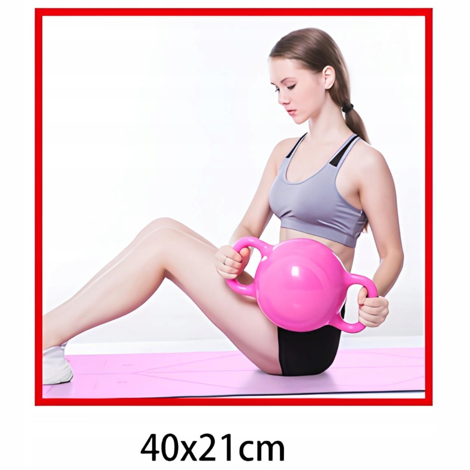 Piłka gimnastyczna z uchwytami hantle wodne 40x21cm 900g fitness