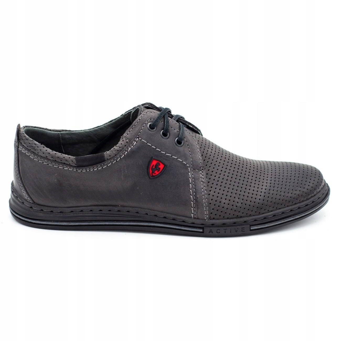 Szare Skóra naturalna Buty Półbuty Polbut r.40