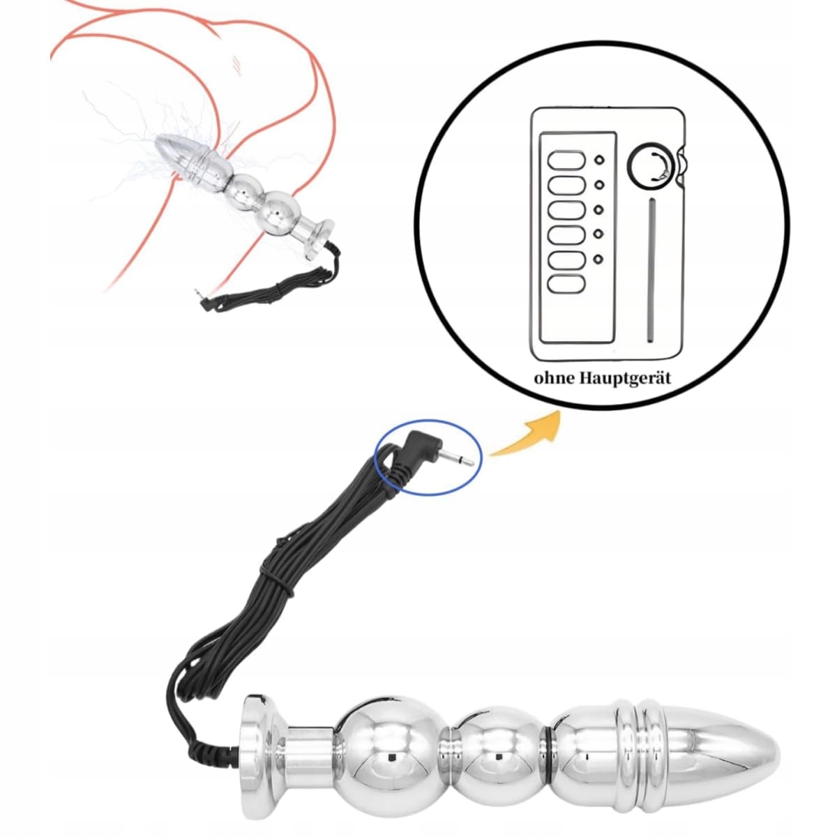 ELEKTRO SCHOCK Wtyczka Analna Do Elektrostymulacji Masaż Prostaty SM — miniatura 2