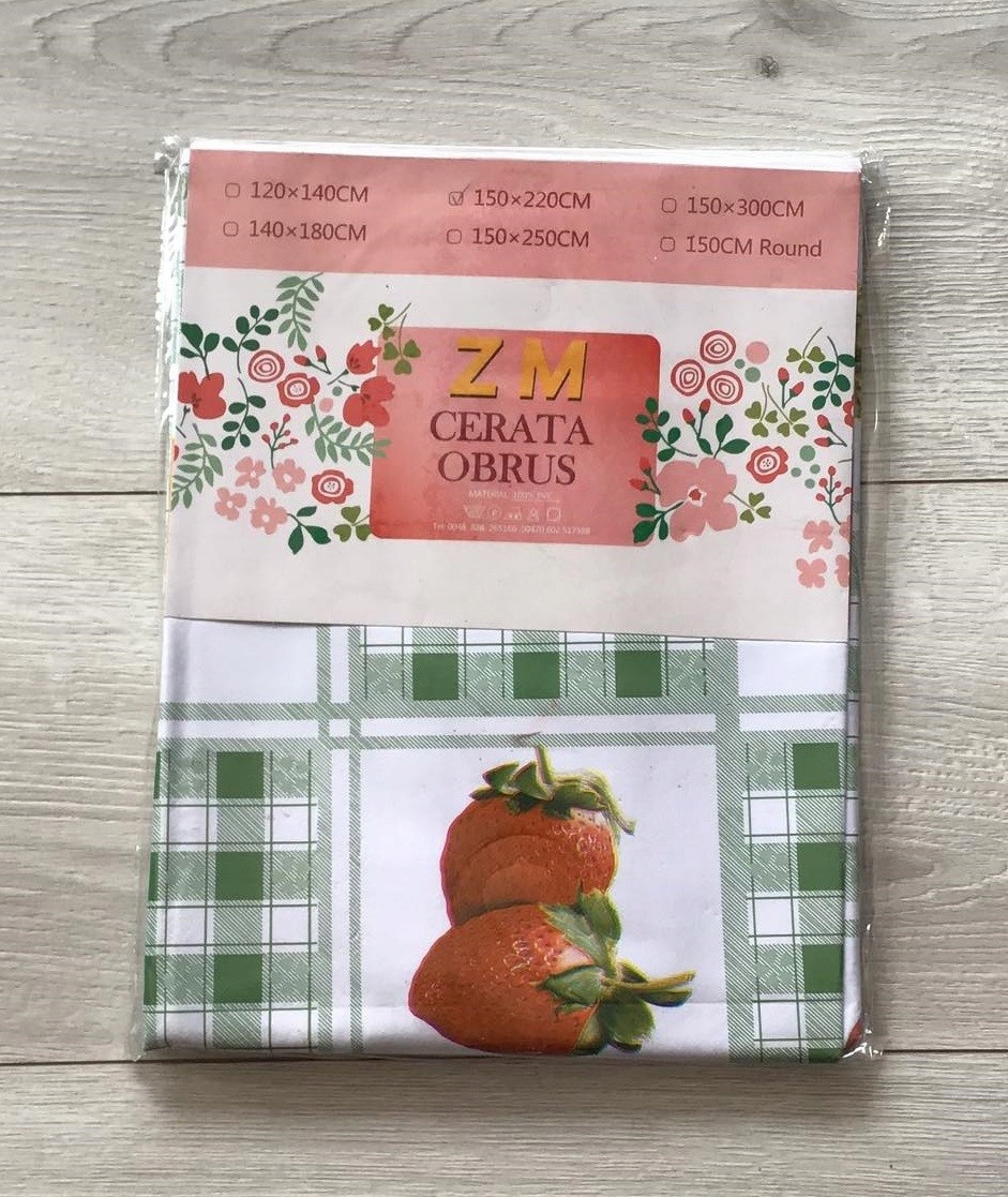 

Obrus Ceratowy 150x220 Cm Krata Zielona I Owoce