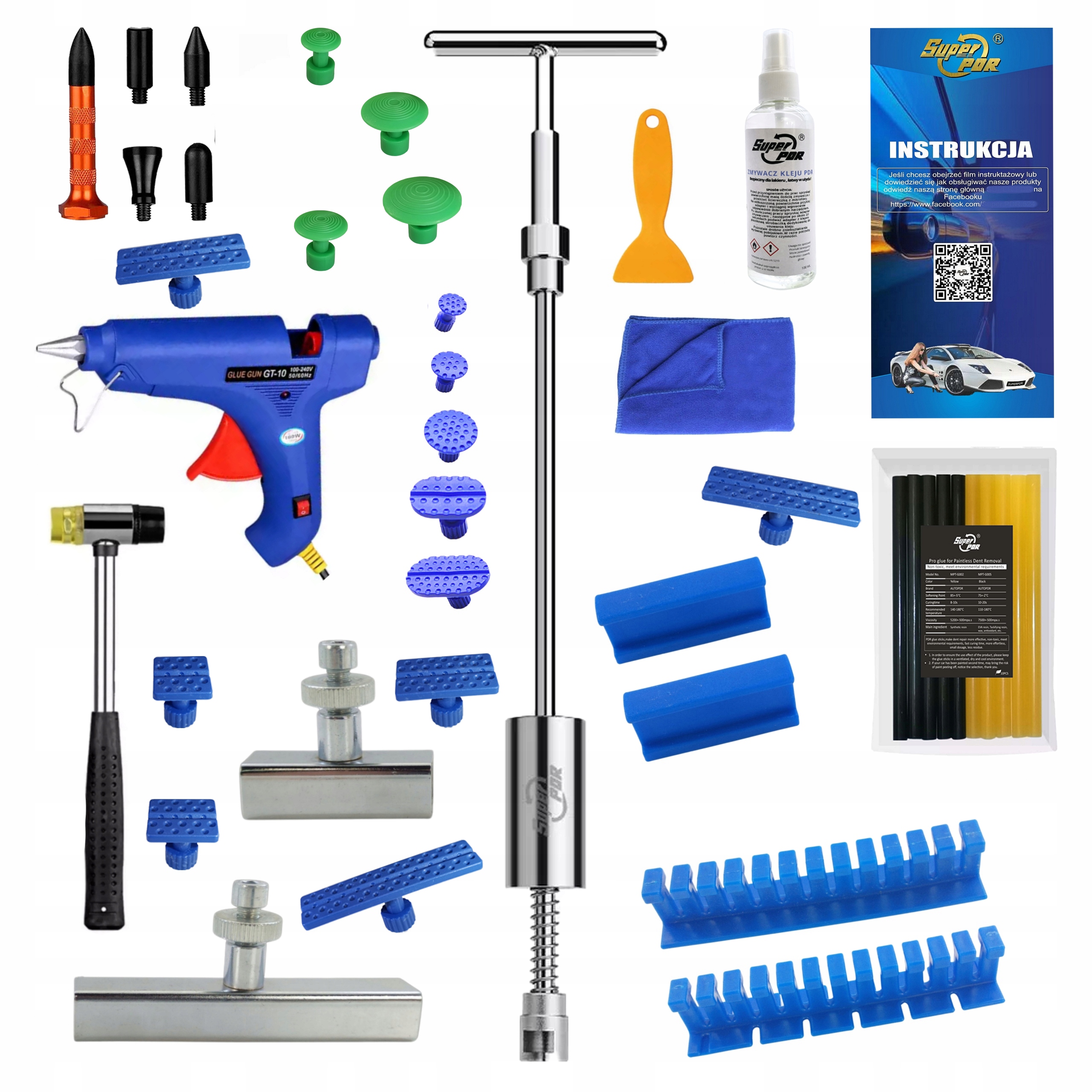 Setrvačné kladivo pdr Vytahování promáčklin Sada pdr Podélné adaptéry