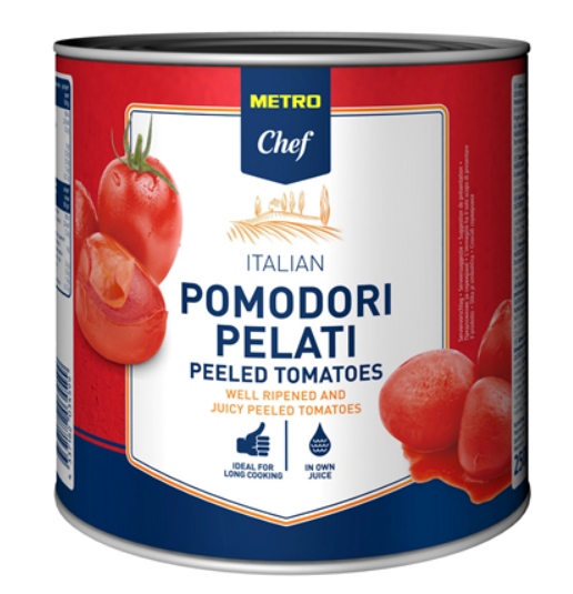 Levně Metro Chef Rajčata bez pelati slupky 2,5 kg
