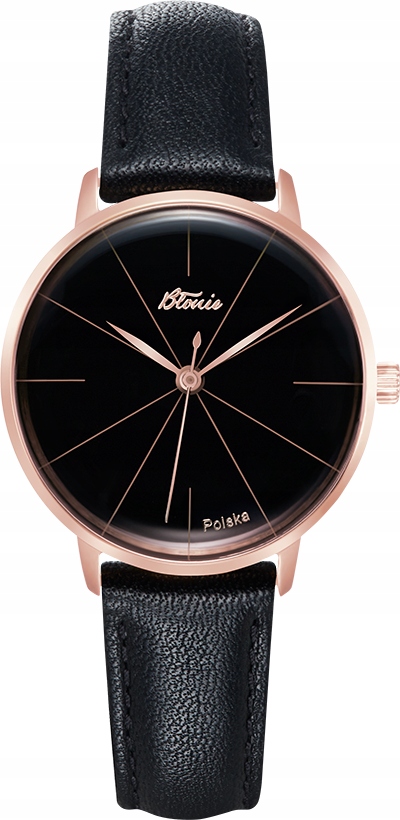 Dámské hodinky Błonie Zodiak Malwa Černý ciferník kožený opasek 30 mm