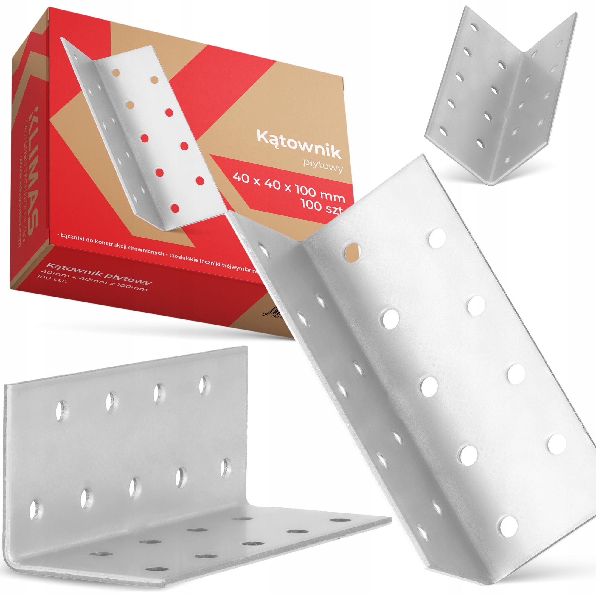 100 x Tesársky Doskový Uholník 40x40x100 Uhlová Spojka Stolár 1K