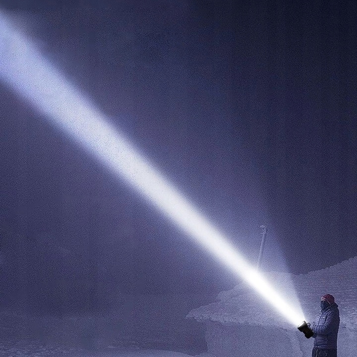 LATARKA LED TAKTYCZNA MOCNA AKUMULATOROWA SZPERACZ USB REFLEKTOR 1000LM 40W Stan opakowania oryginalne