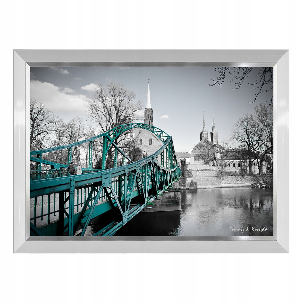 

Zielony mosteczek Most Tumski zimowy foto art
