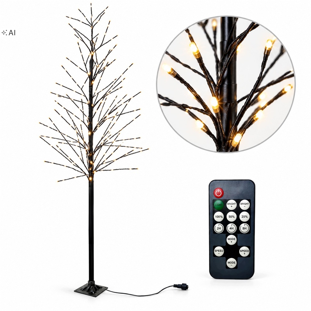 Vánoční Stromek 210 Bílý teplý Led s Časovačem 120 cm