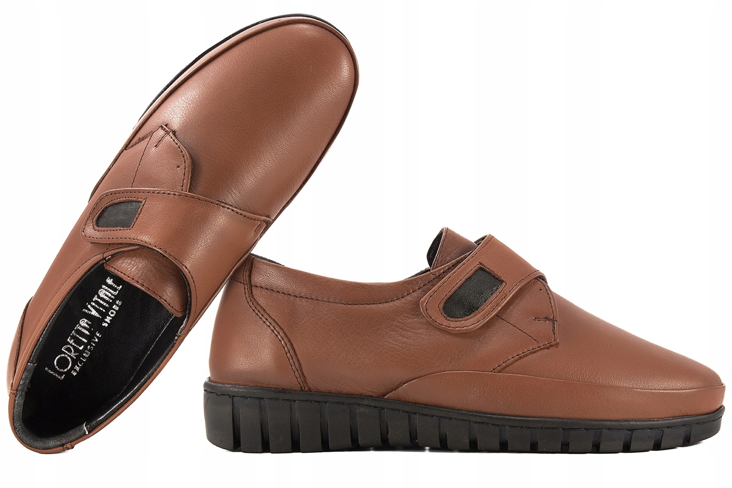 Loretta Vitale 7504 Dámské Kožené Polobotky se suchým zipem