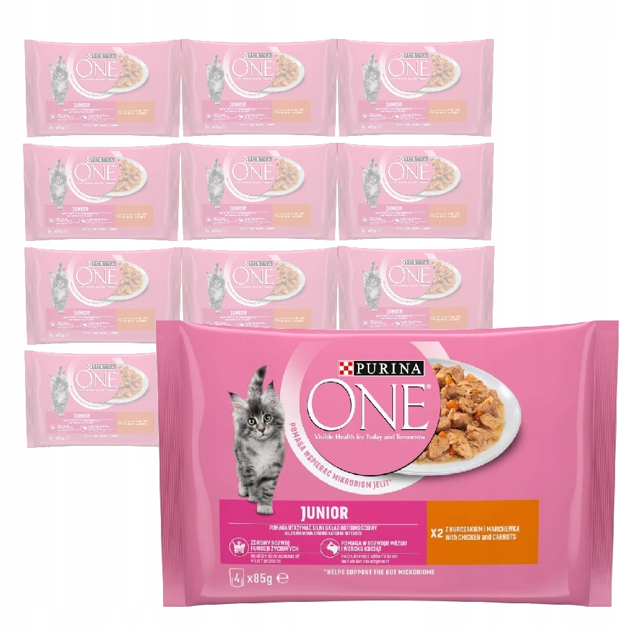 Levně Purina One Junior Kuře S Mrkví Vlhké Krmivo Pro Koťata 48x85 g