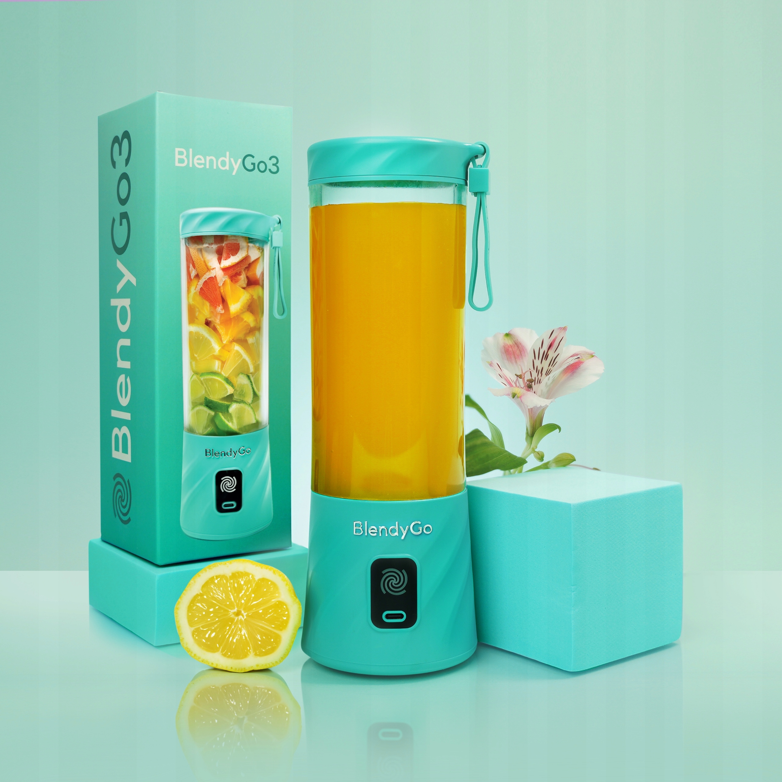 BLENDYGO 3 Blender Do Smoothie Przenośny USB 550 ml BPA Free Mint — miniatura 12