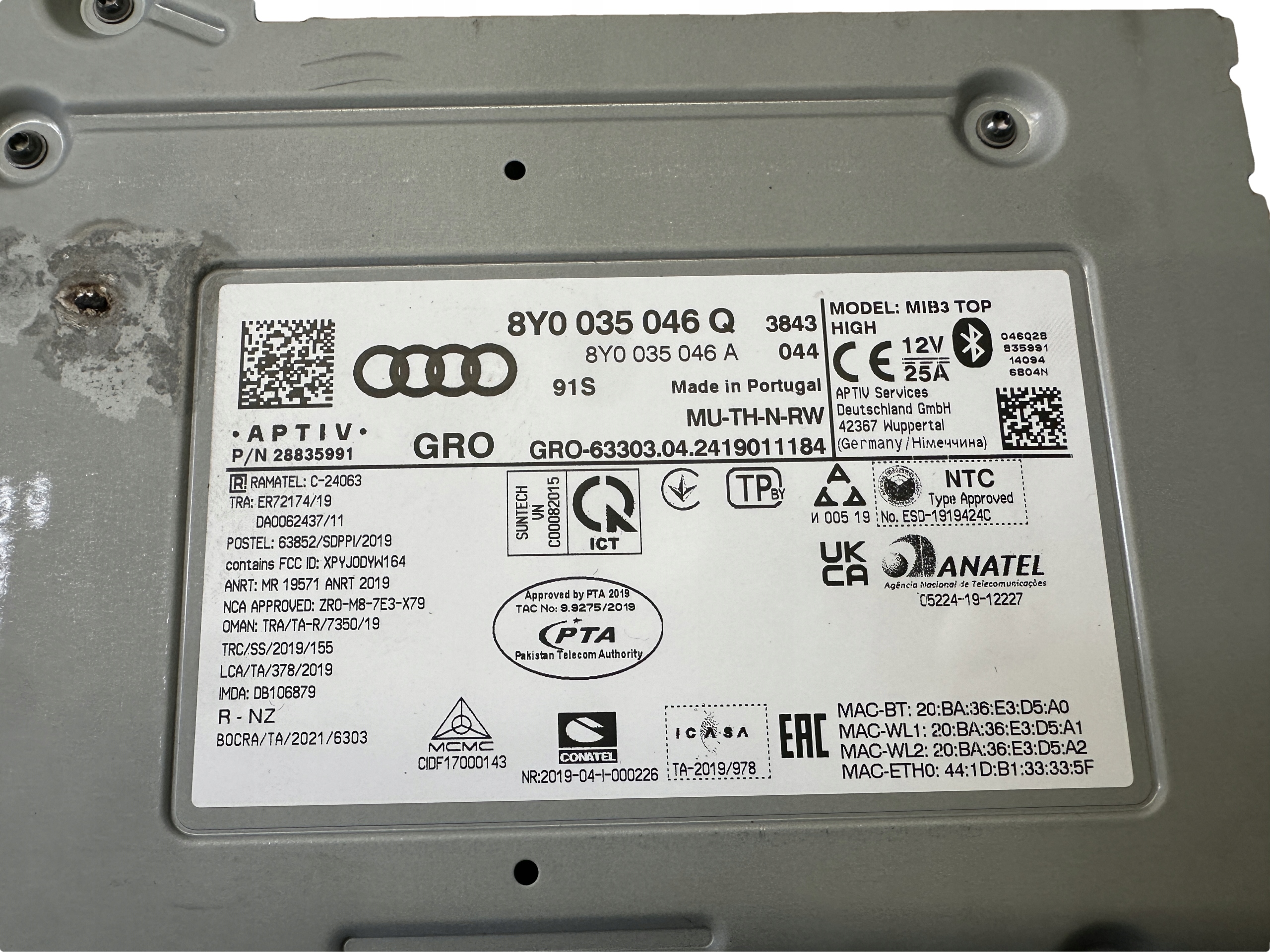 AUDI A3 8Y control unit CENTRALNY 8Y0035046Q