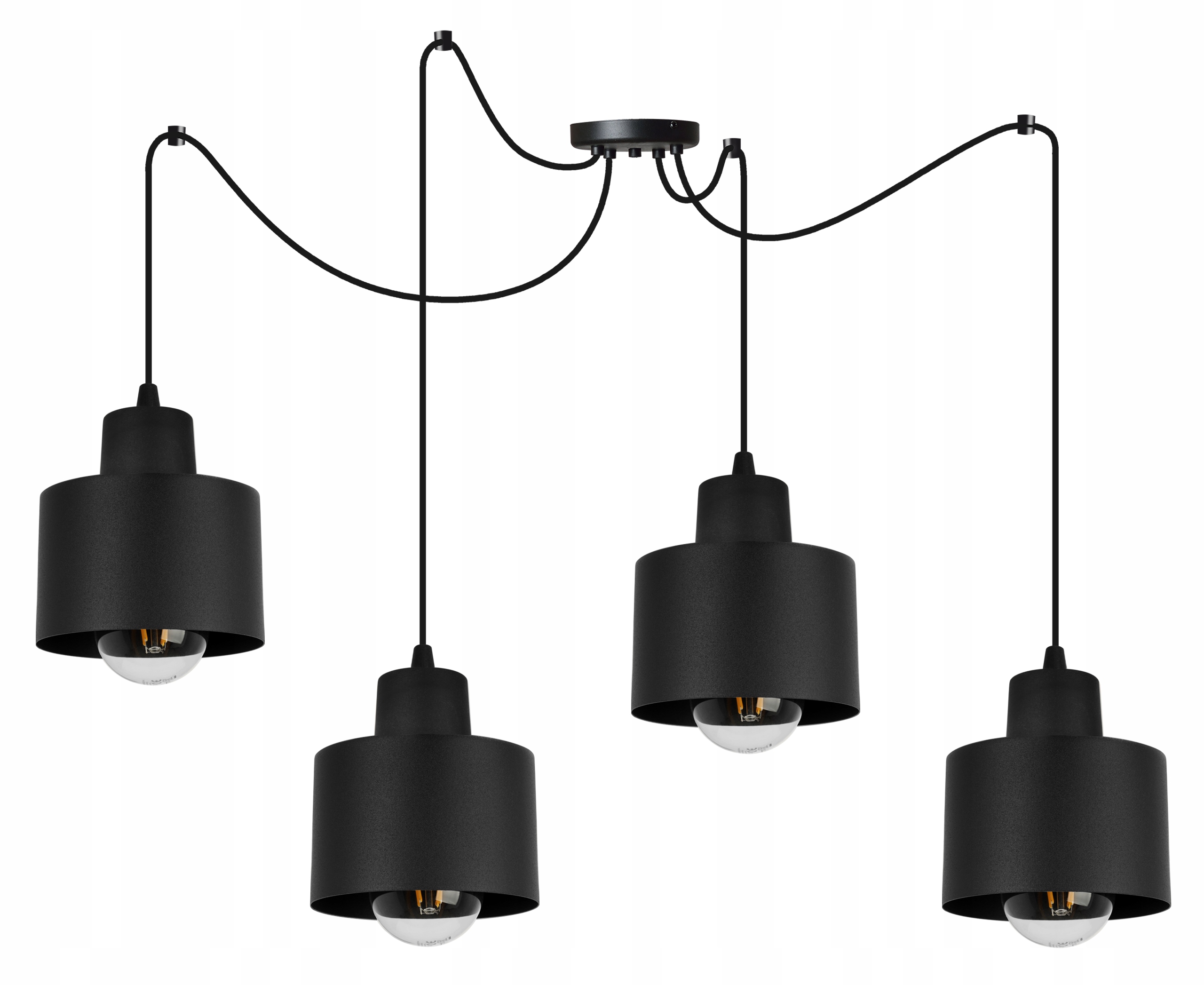 Závesná Stropná Lampa Luster Pavúk Čierna Loft Moderná Do Obývačky