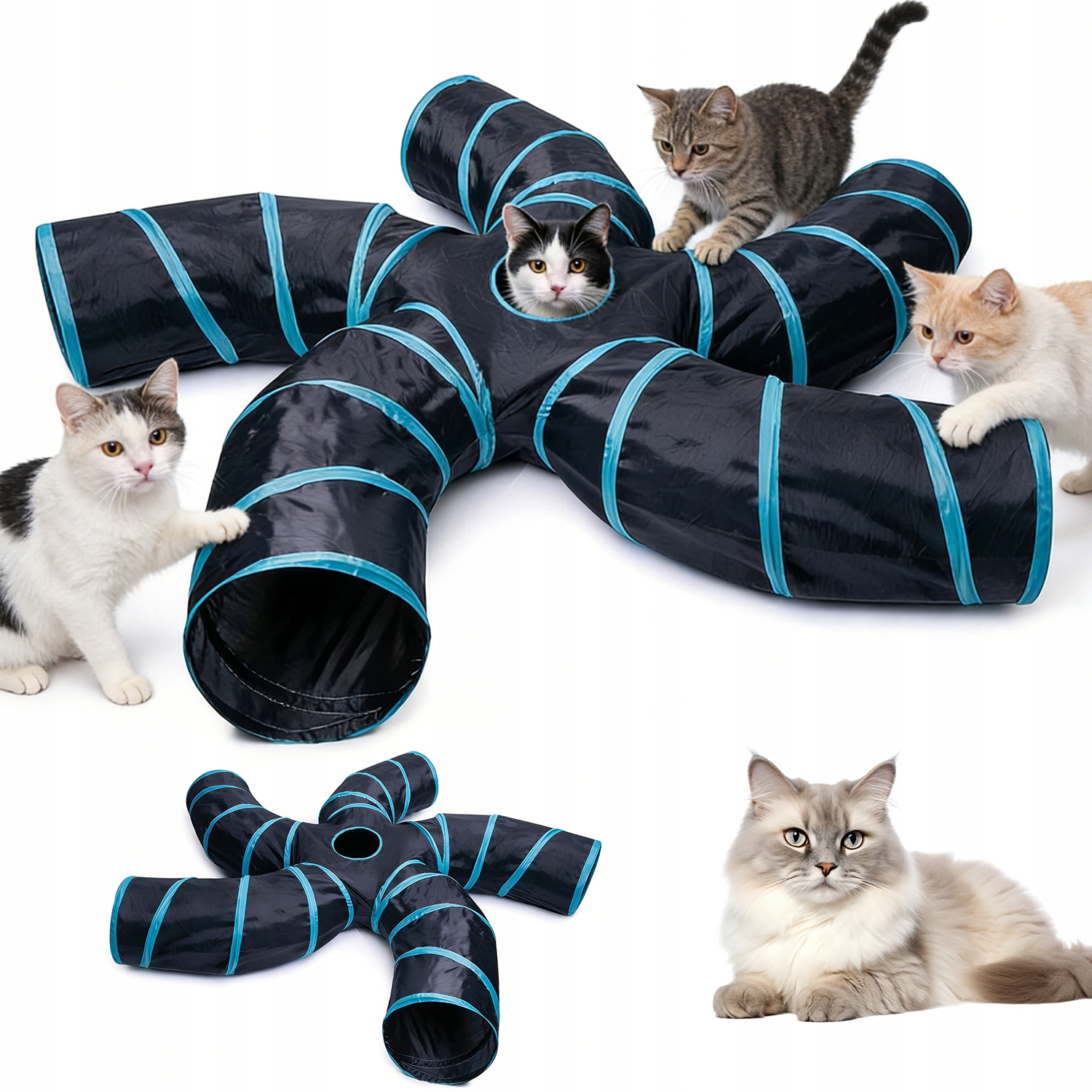 Tunel Pro Kočky Multifunkční 5CESTNÝ Pro Hraní Malých Zvířat