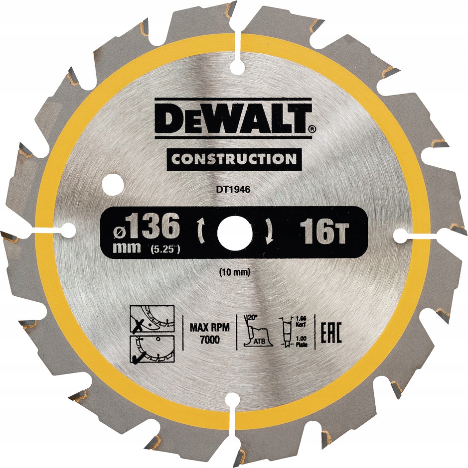 

Dewalt Tarcza Do Pilarki Ręcznej 136x10mm 16T