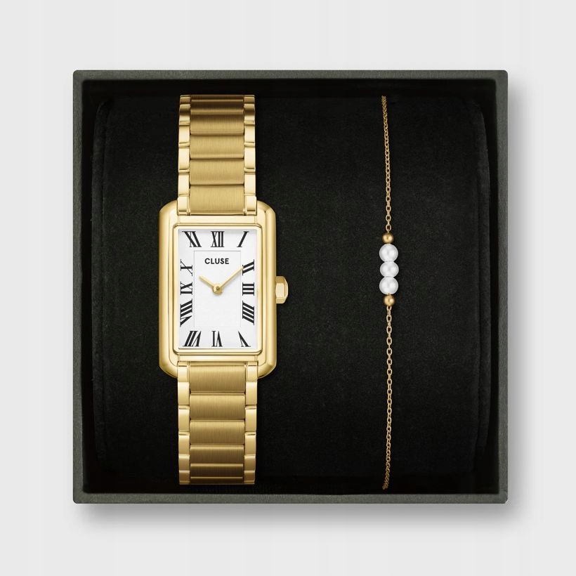 Elegantní Dámské Hodinky Cluse CG15001 Obdélníkové Sada S Náramkem