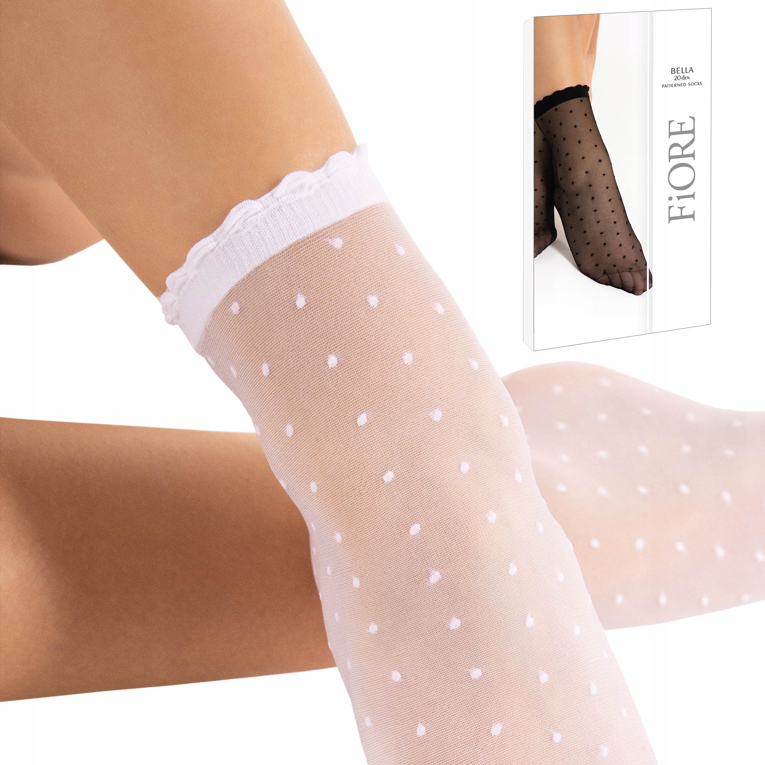 

Fiore Skarpetki Bella 20 den drobne kropki White