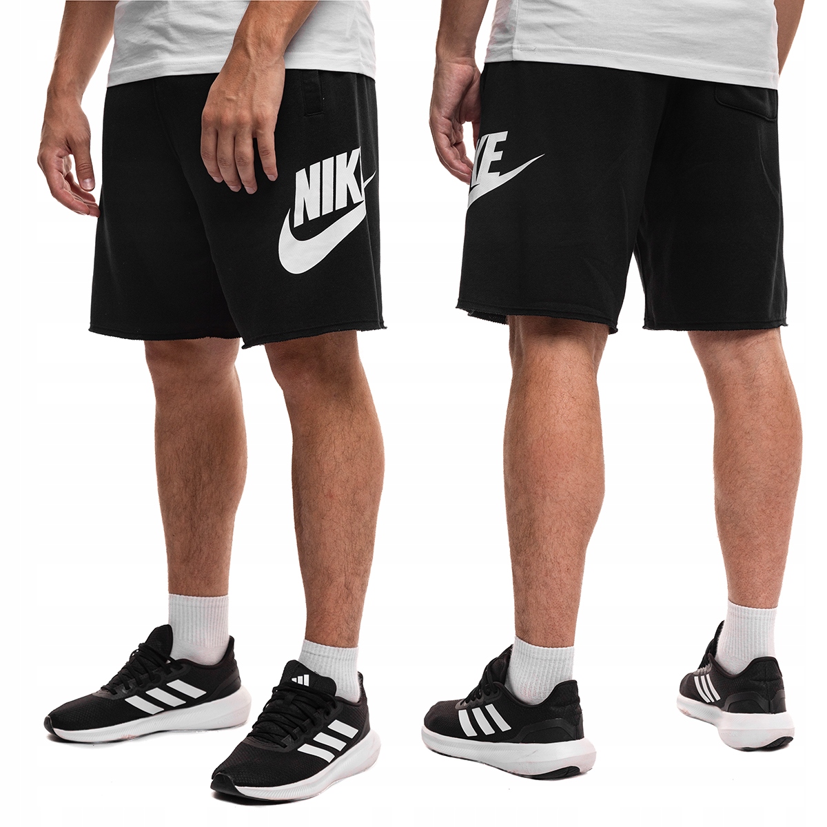 Kraťasy Nike Club Dresové s sportovními úplety, krátké, černé, velikost XL