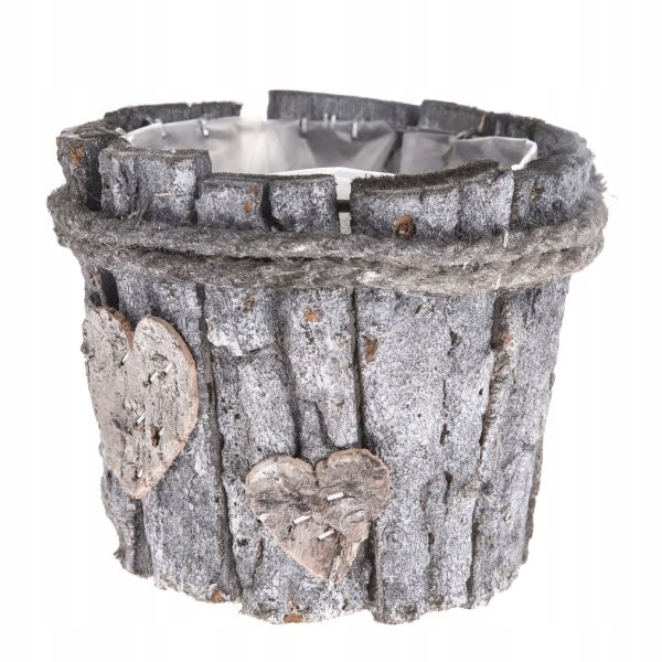 

Doniczka Z Kory Brzozowej Okrągła Szara 10x12cm