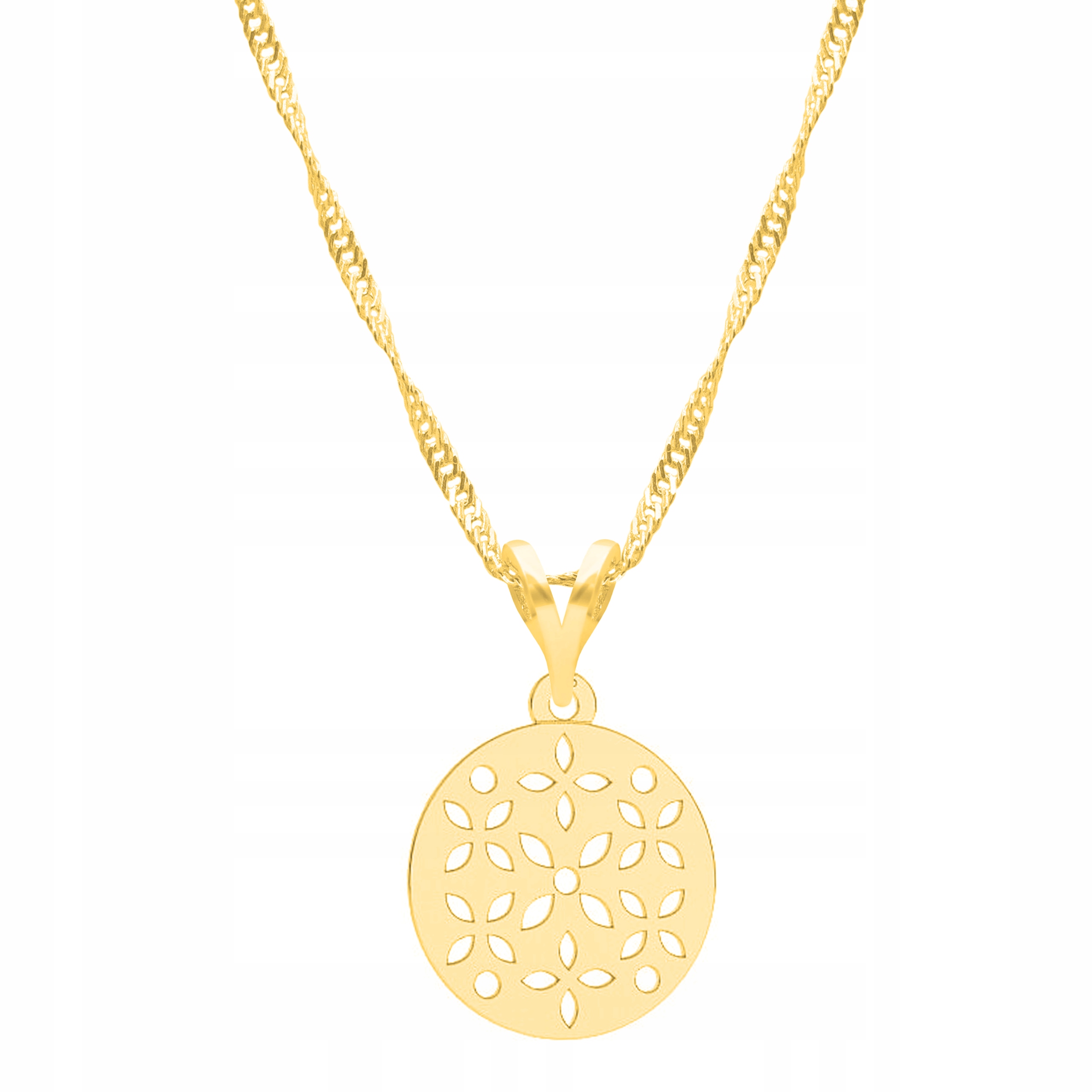 Řetízek zlatý náhrdelník 925 Květ Květina