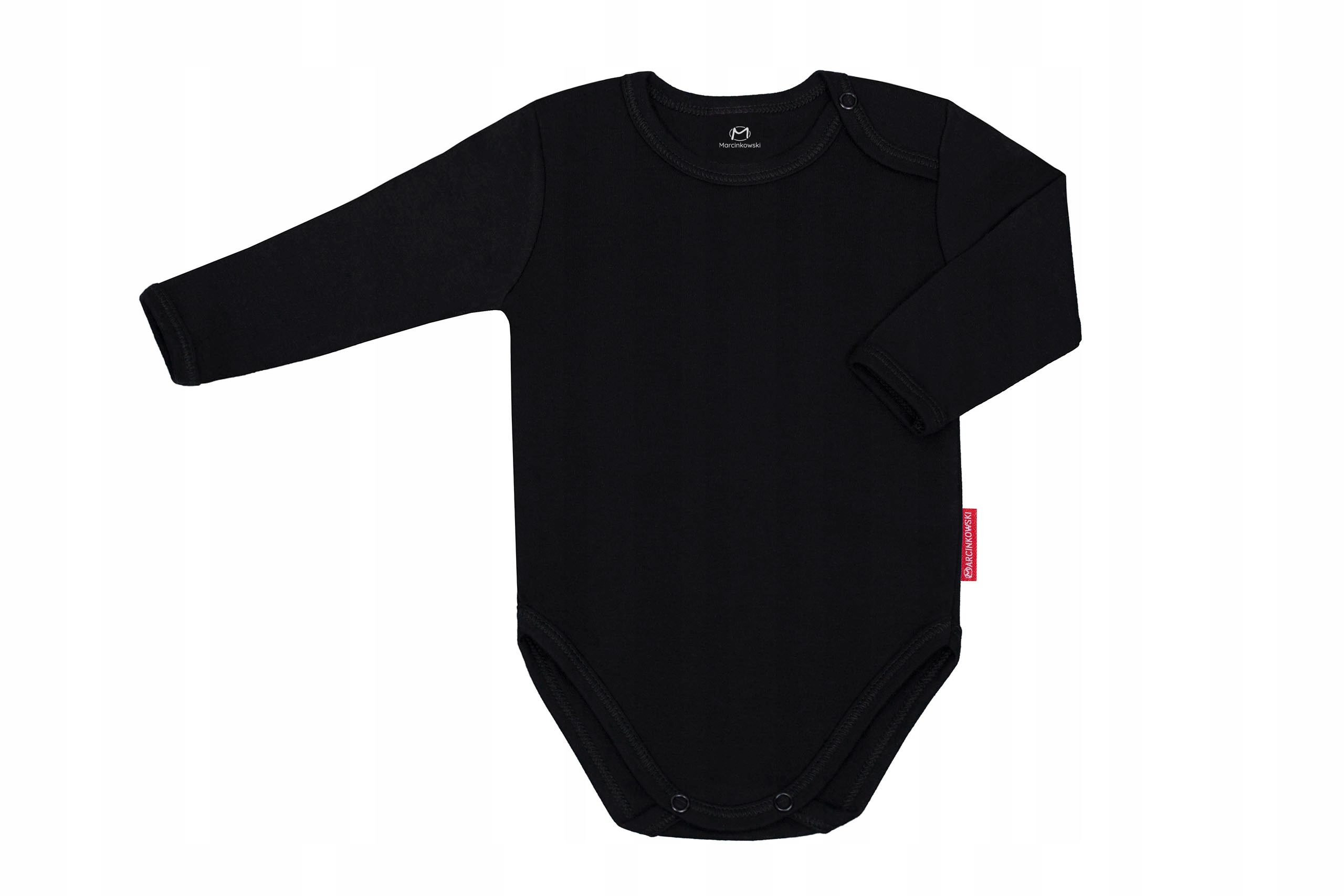 

Body Długi Rękaw Gładkie 100% Bawełny Czarne 98 CM