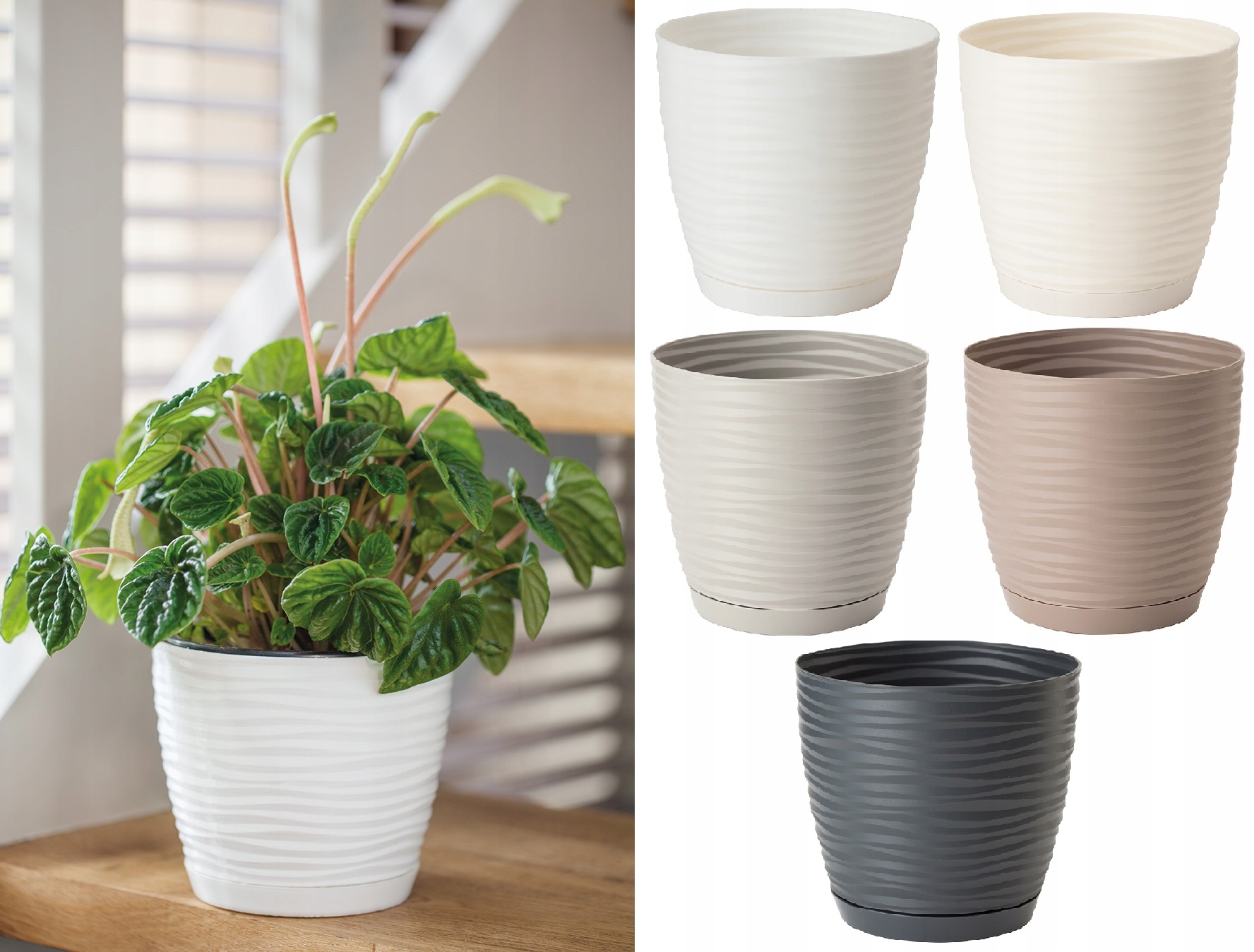 

Doniczka Sahara petit 23 z podstawkiem