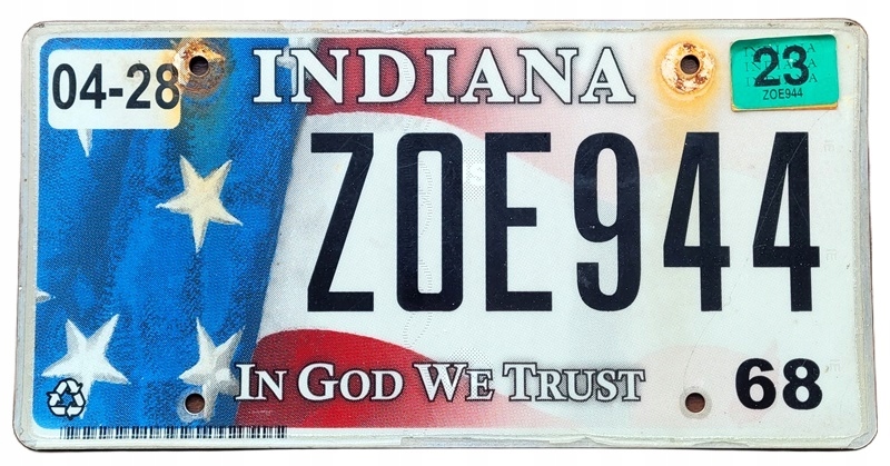 Indiana - tablica z USA dla kolekcjonera