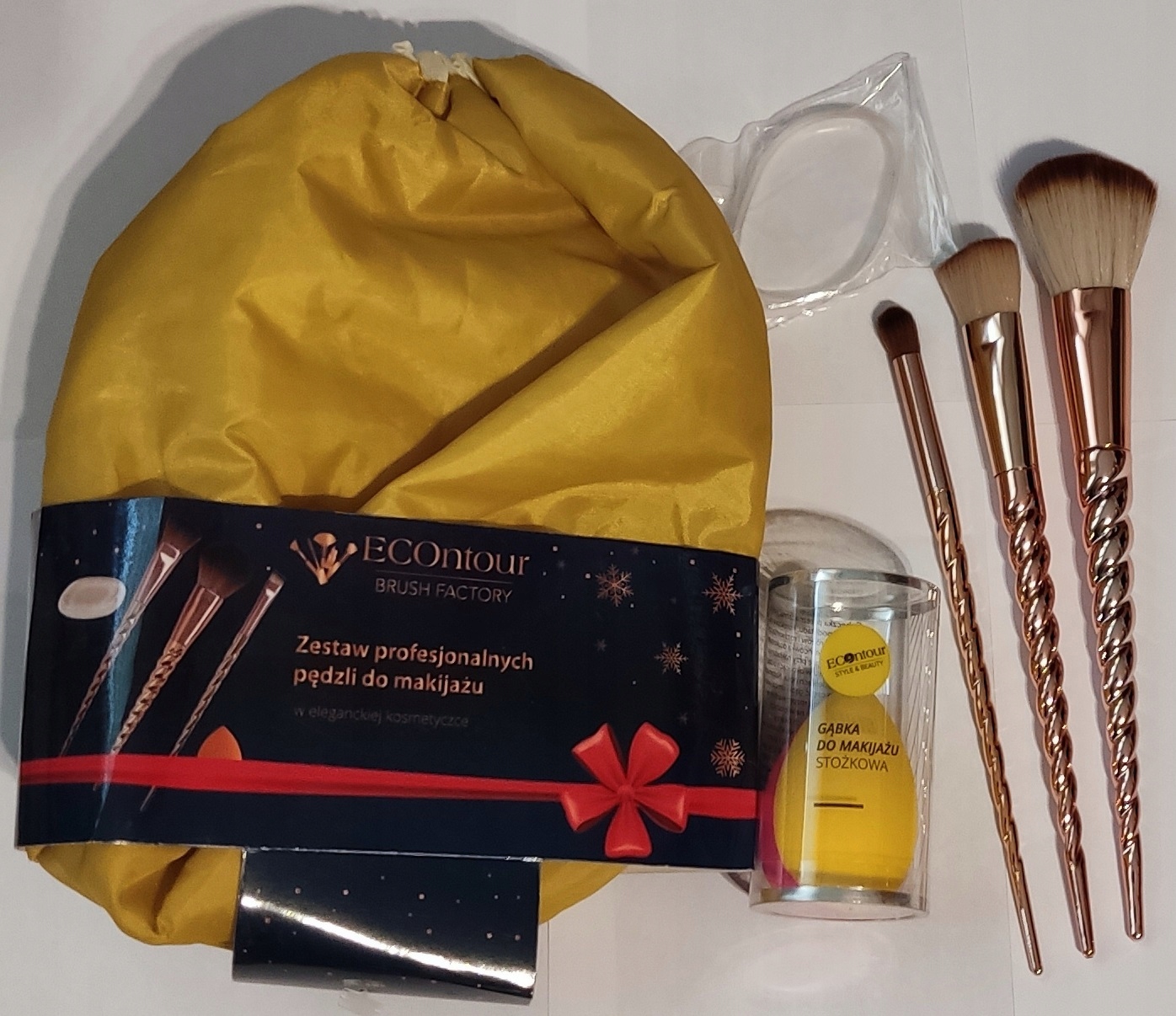ECOntour Brush Factory Zestaw pędzli do makijażu gąbeczki kosmetyczka
