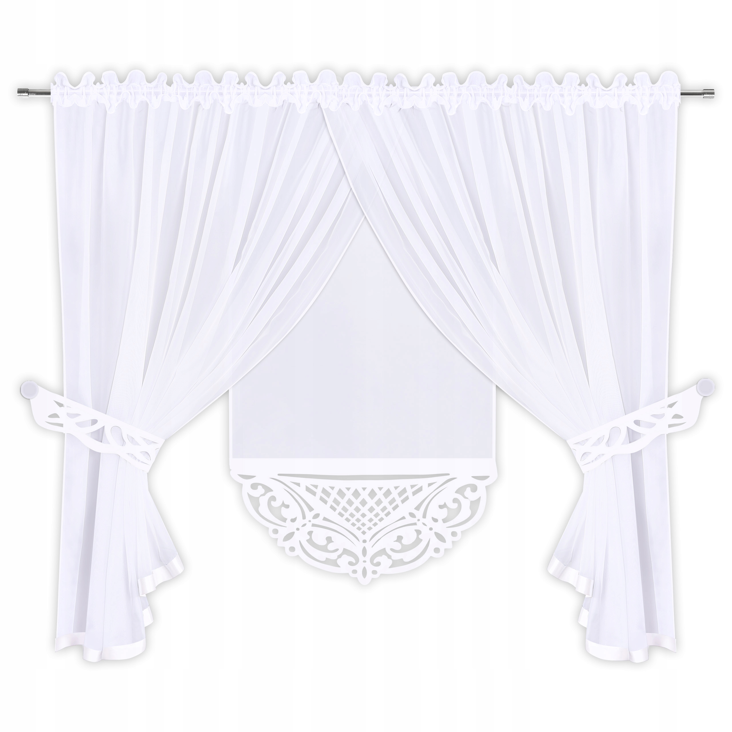 ZESTAW FIRAN WOALOWYCH Z PANELEM AŻUROWYM Marka inna