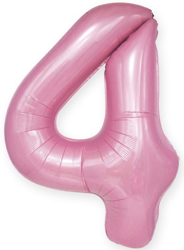 

Balon foliowy Cyfra 4 Różowy Duży 100cm