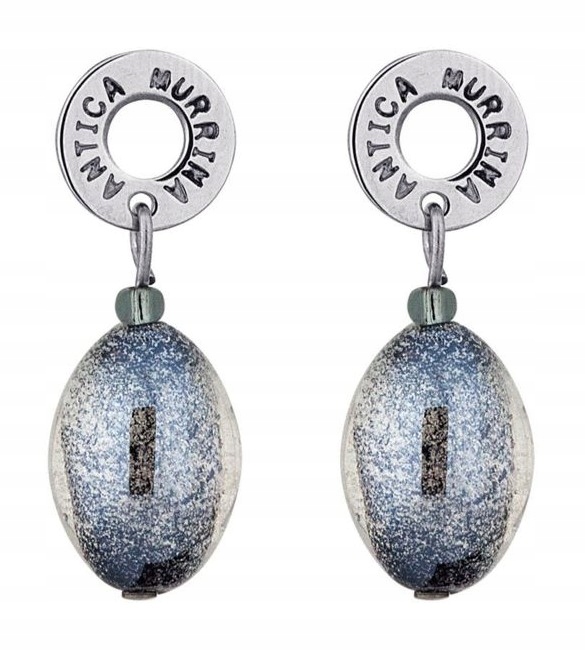 Náušnice Harf stříbrné sklo murano