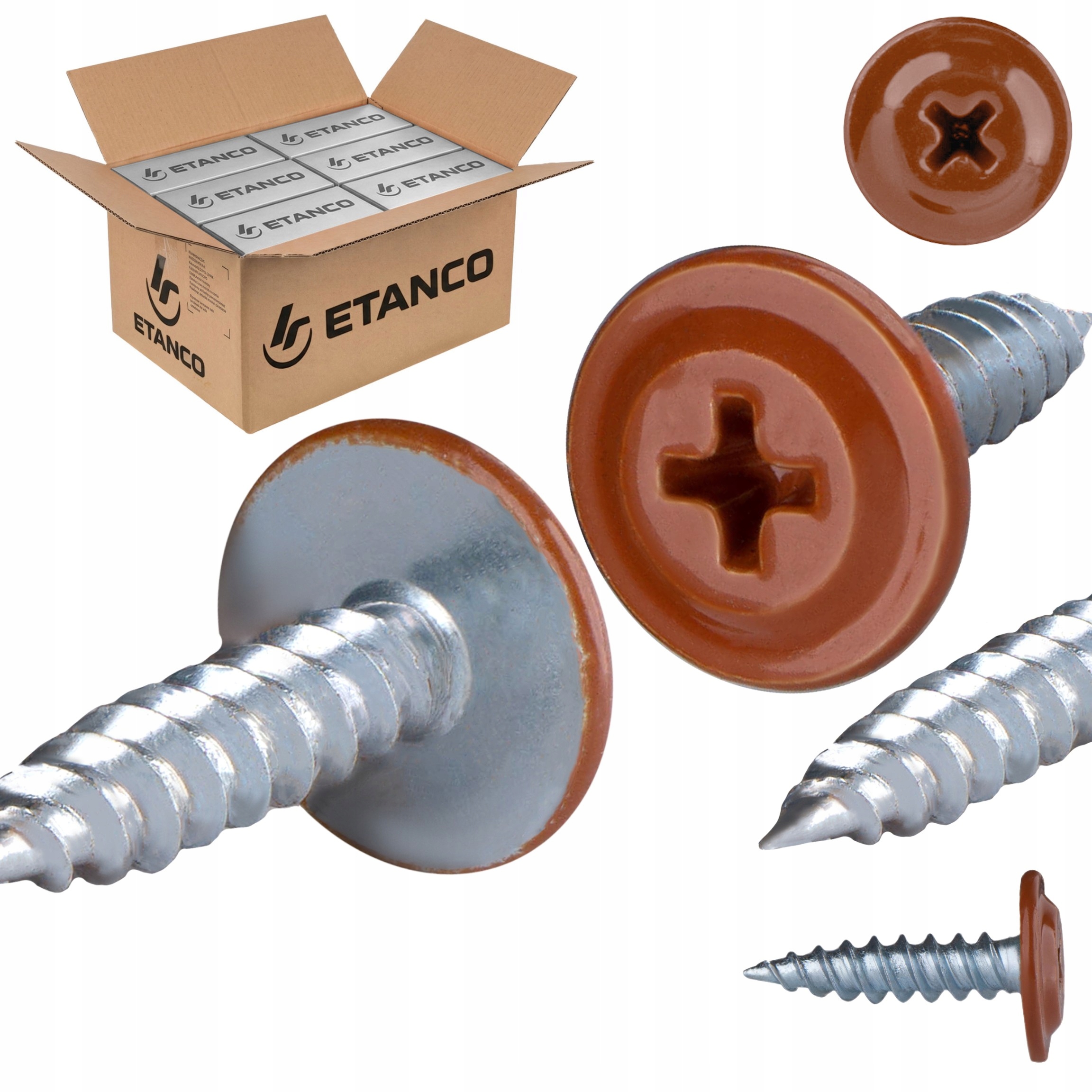 Podložkové vruty do dřeva 4,2 x 16 mm Ral 8004 2000 ks Etanco Gm-s