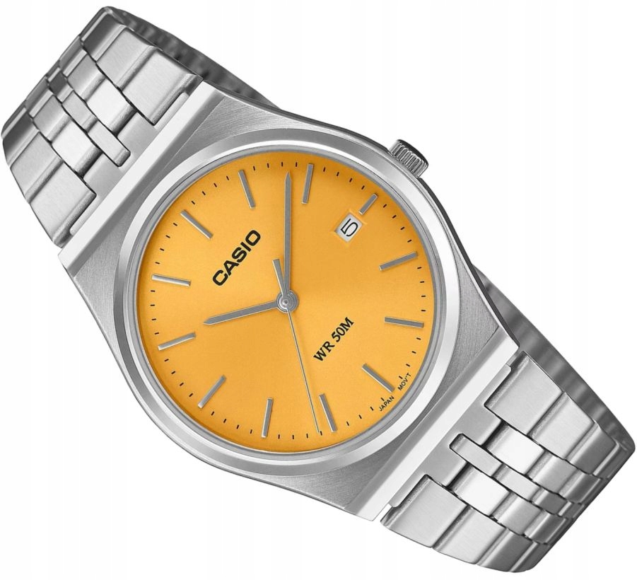 Hodinky Ski Casio MTP-B145D-9AVEF Žluté Vintage Módní Styl 80. Let