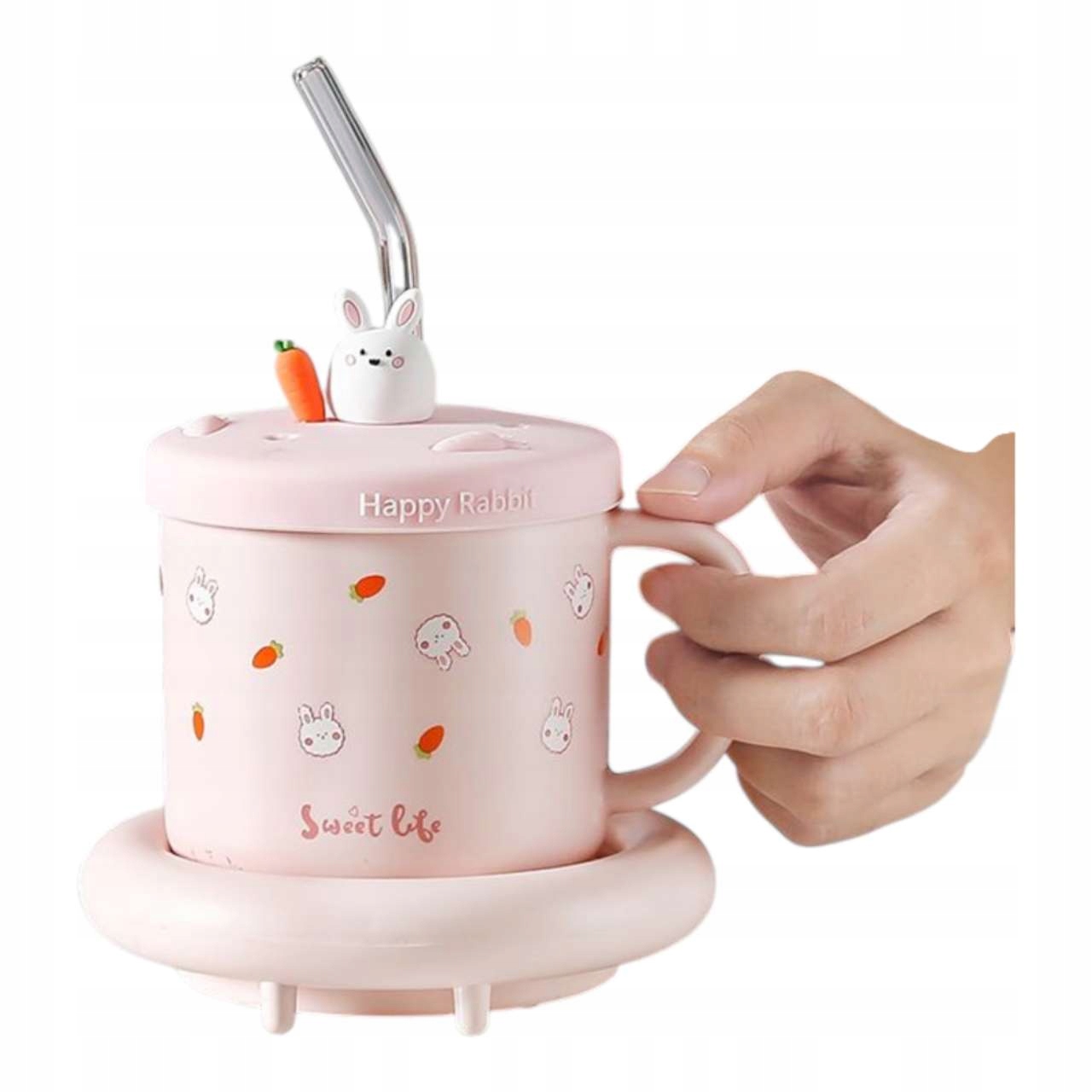 Hrnek s Usb ohřívačem Keramický Lžíce Dárek Vánoční sada Králík