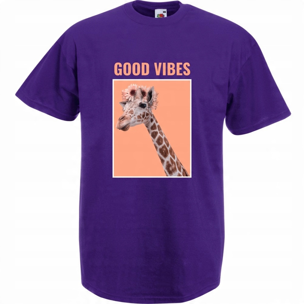 

Koszulka good vibes żyrafa kwiaty XXL fioletowa