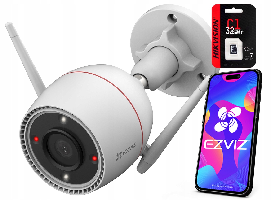 Vonkajšia WiFi kamera 4Mpx Ezviz H3c 4MP Farba 24/7 Detekcia Sd 32GB