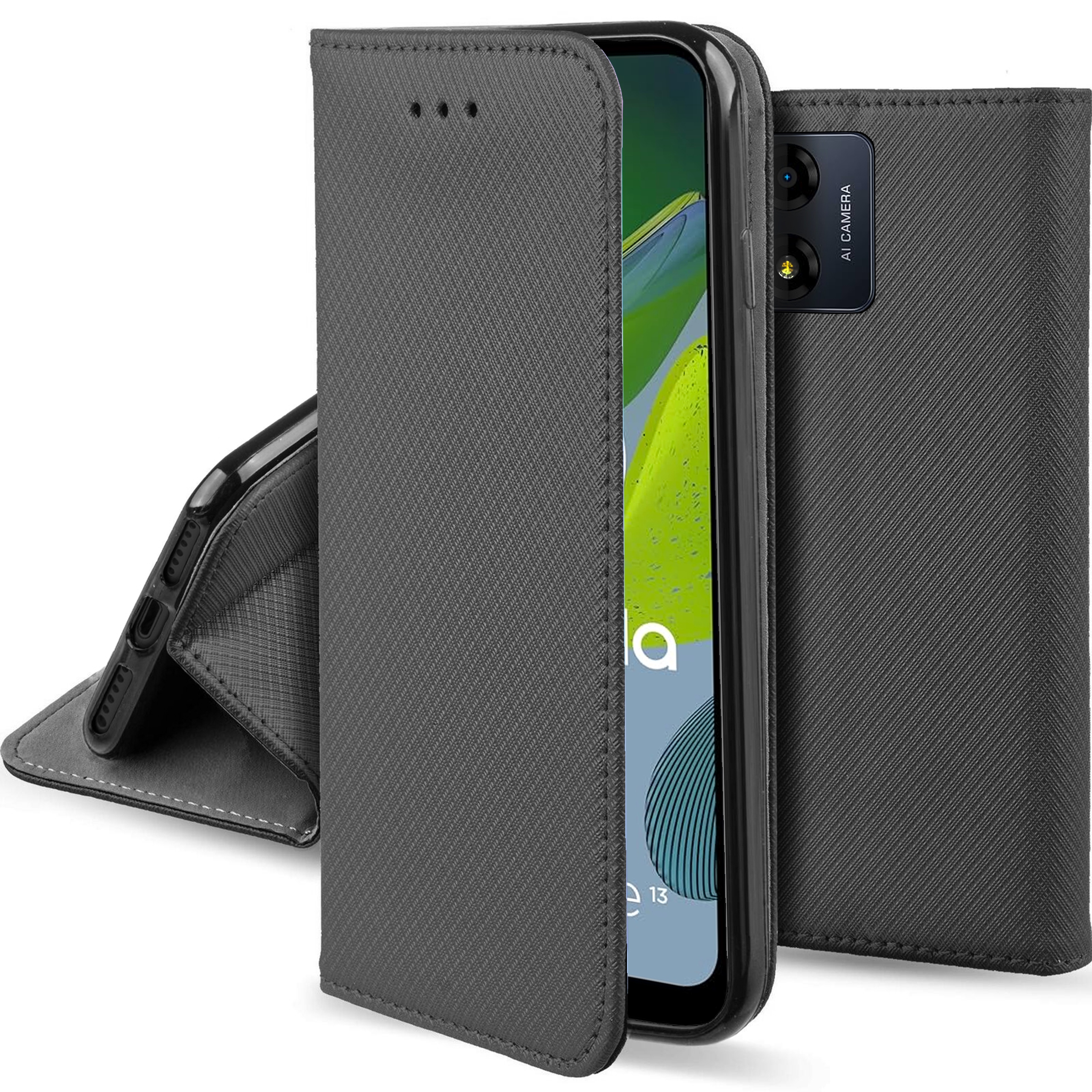 Etui Magnetyczne Smart Magnet do Motorola Moto E13 Szkło Hartowane 9H
