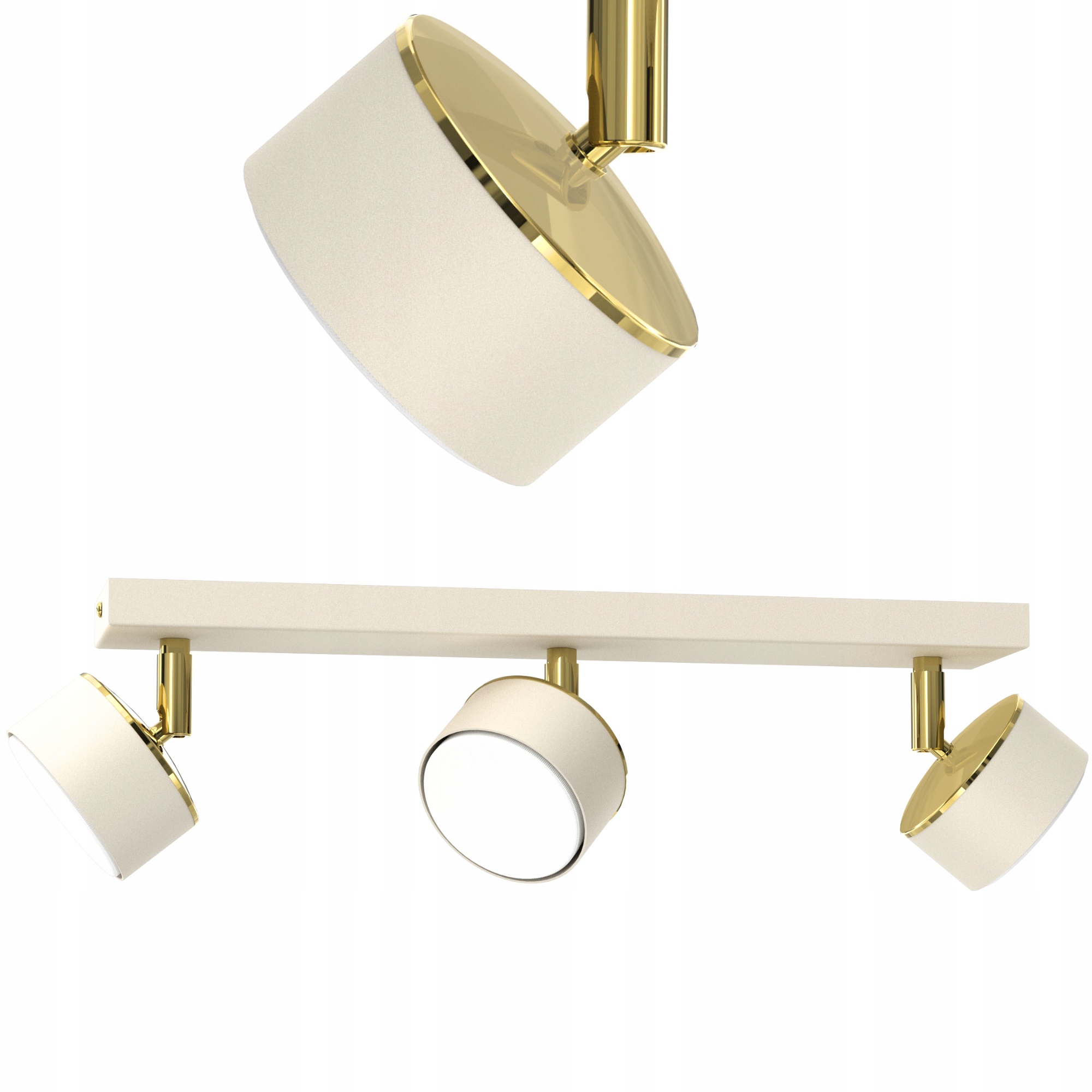 Plafon Sufitowy Reflektor Ecru Beż GX53 Polska Lampa Nowoczesna 3-PKT