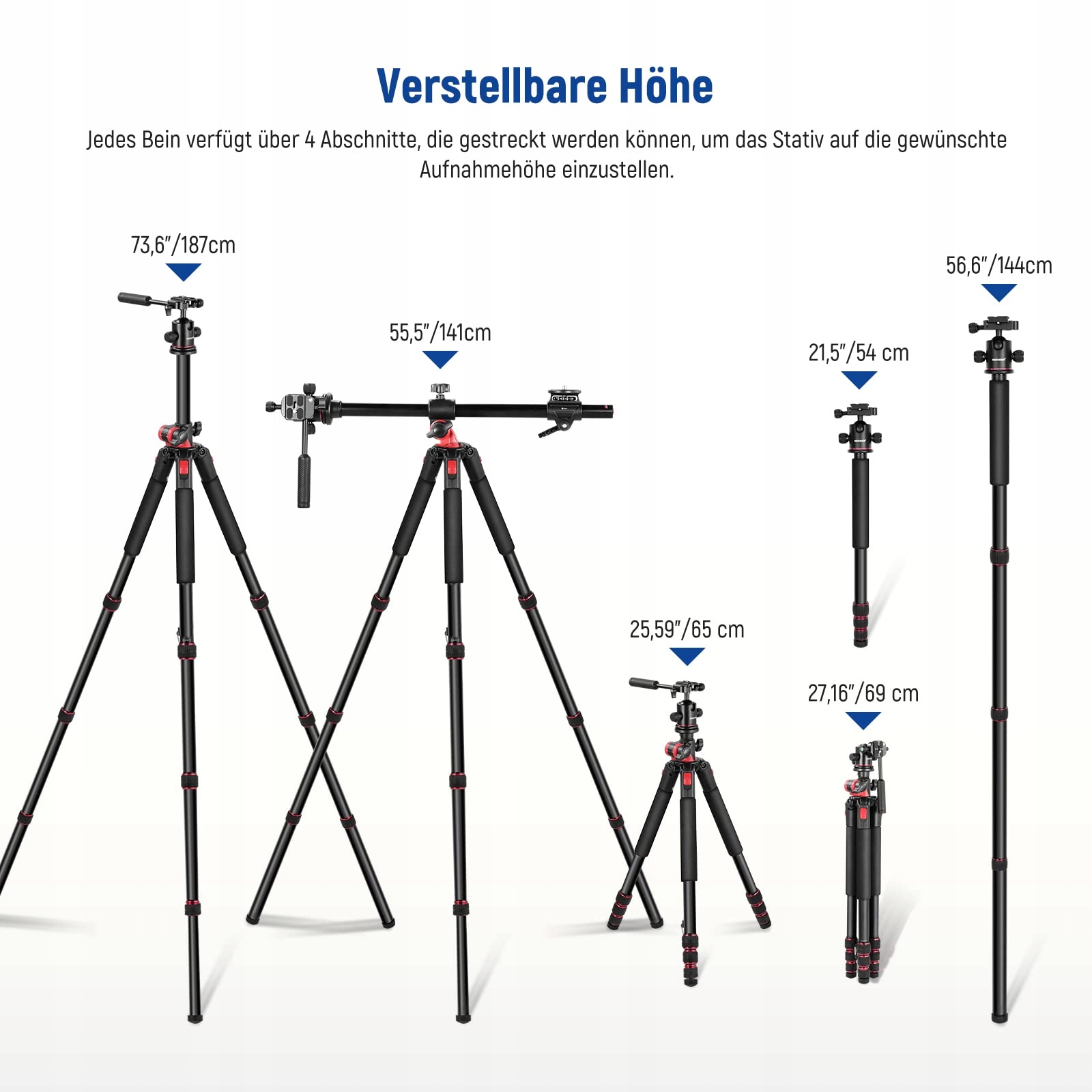 NEEWER Statyw Aluminiowy 360° z Głowicą Kulową do Makrofotografii — miniatura 5