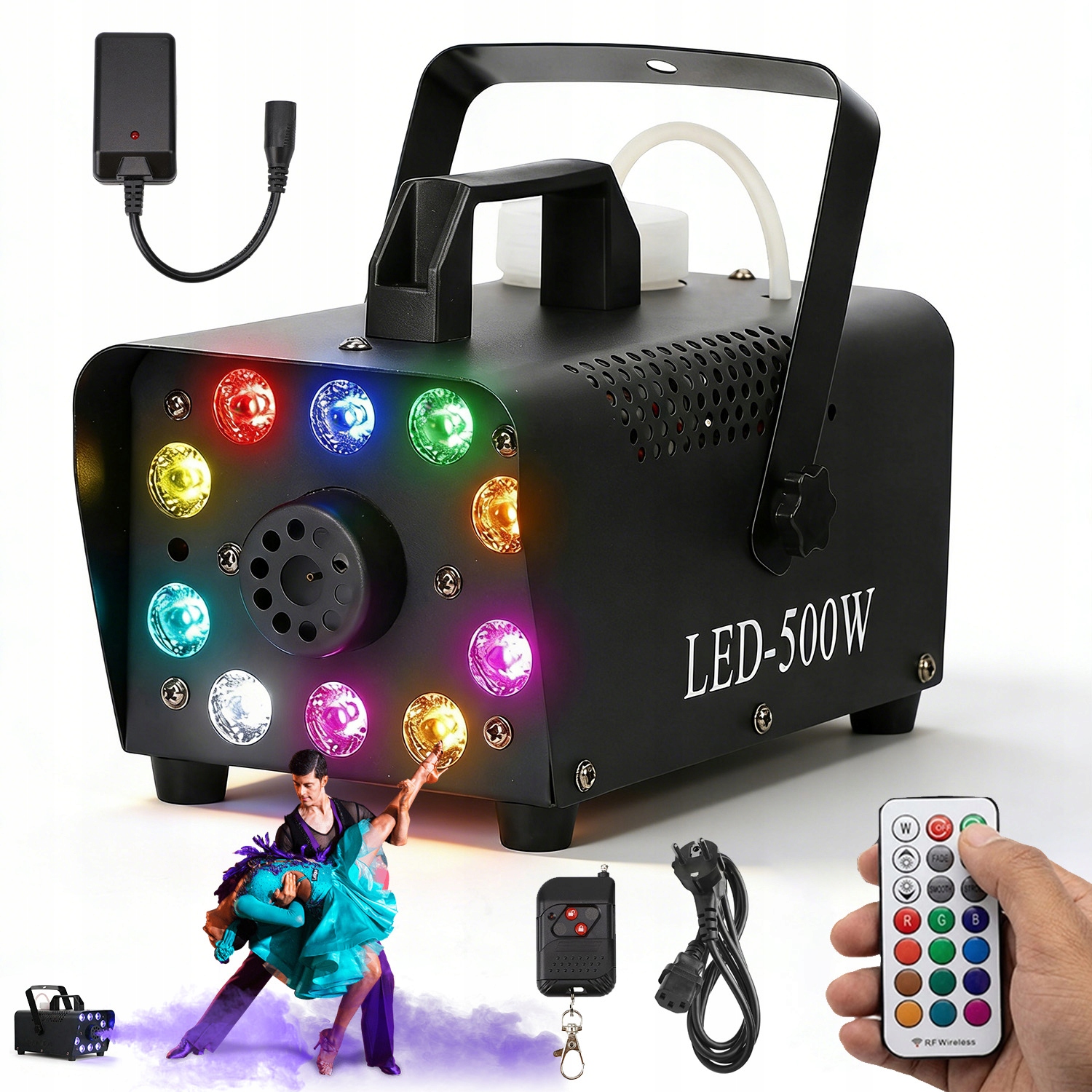 Mini Kouřový Stroj Rgb 500W 13 Barev Světla Pro Halloween Diskotéku