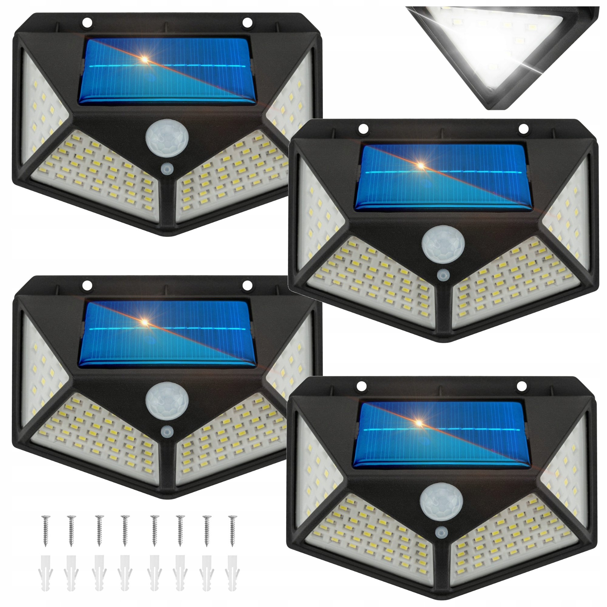 

4x Lampa Solarna Ogrodowa Elewacyjna Z Czujnikiem