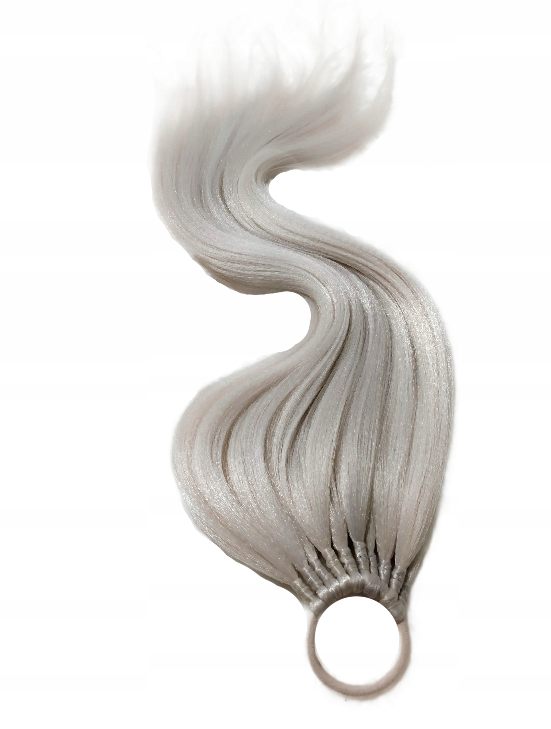 Připínací poník na gumičce, Příčesek, světle blond, Platinová Blondýnka, 40 cm