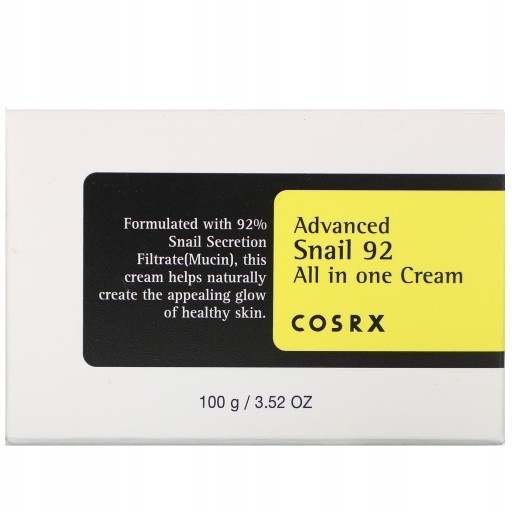 COSRX,dvanced Snail 92ll In One Cream 100g Typ skóry Do wszystkich typów skóry