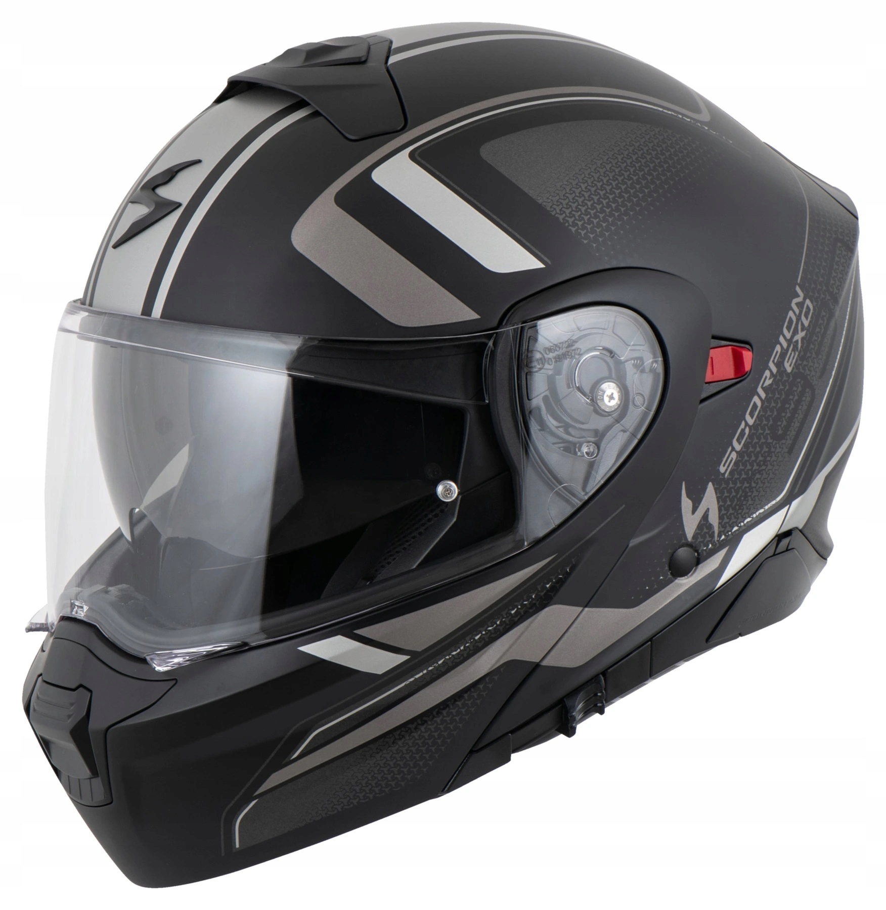 Čeľusťová prilba Scorpion EXO-930 Ardens Black/silver čierno-strieborná veľ. M